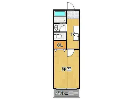 LIVE FLAT藤松(1K/2階)の間取り写真
