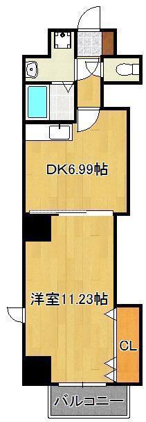 ミーナ砂津(1DK/6階)の間取り写真