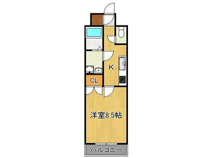 リファレンス門司駅前(1K/7階)の間取り写真