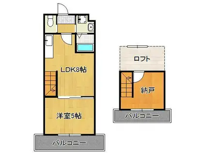 フルール・ド・パリス(1SDK/9階)の間取り写真