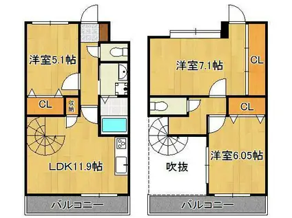 J-スクエア(3LDK/11階)の間取り写真