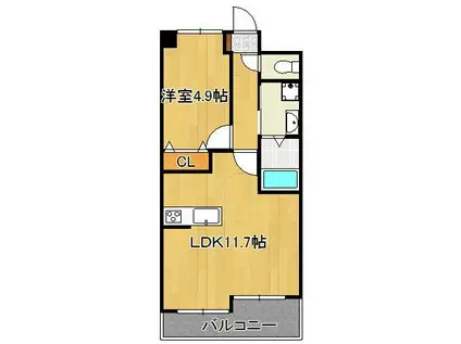 J-スクエア(1LDK/2階)の間取り写真