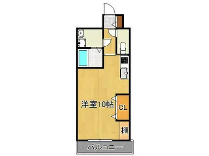 コートハウス中島通(ワンルーム/4階)の間取り写真