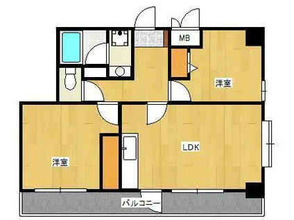ラフィーネ 小倉(2LDK/13階)の間取り写真