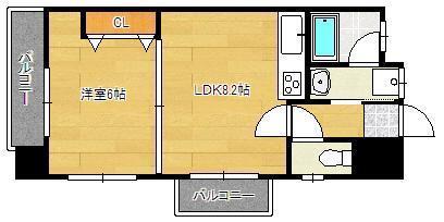 ラフィーネ 小倉(1LDK/6階)の間取り写真