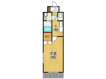 コスモス大里(1K/4階)の間取り写真