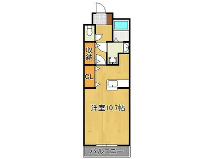 コスモス大里(ワンルーム/4階)の間取り写真