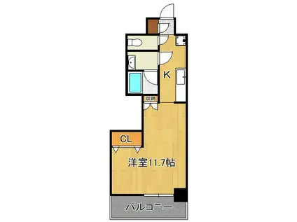 デザイナープリンセス77(1K/8階)の間取り写真