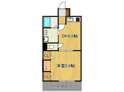 コスモス小倉駅前Ⅱ(1DK/3階)の間取り写真