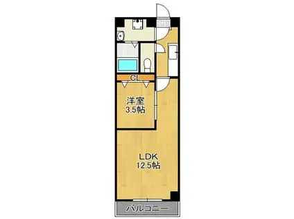 堺町センタービル(1LDK/12階)の間取り写真
