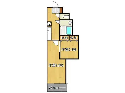 堺町センタービル(1LDK/13階)の間取り写真
