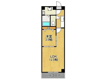 堺町センタービル(1LDK/8階)の間取り写真