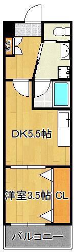 CPタワー(1DK/20階)の間取り写真