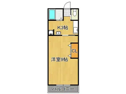 CPタワー(1K/19階)の間取り写真