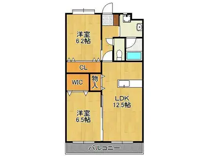 チェリーコート赤坂(2LDK/2階)の間取り写真