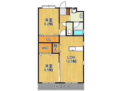 チェリーコート赤坂(2LDK/3階)の間取り写真