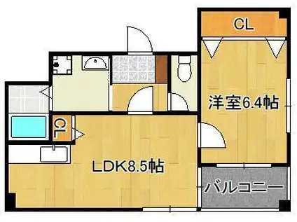 アンビエンス小倉駅前(1LDK/7階)の間取り写真