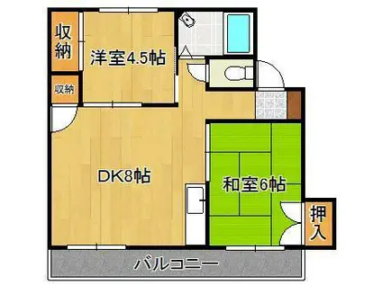 小林ビル(2DK/4階)の間取り写真