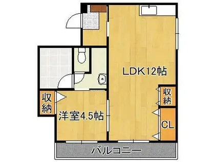 小林ビル(1LDK/5階)の間取り写真