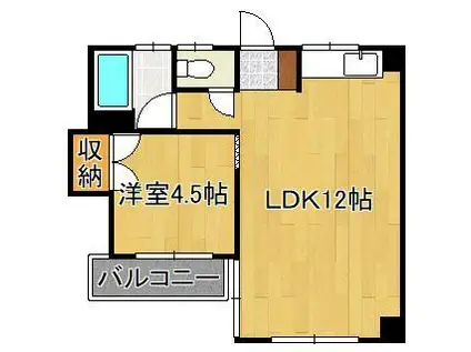 小林ビル(1LDK/3階)の間取り写真