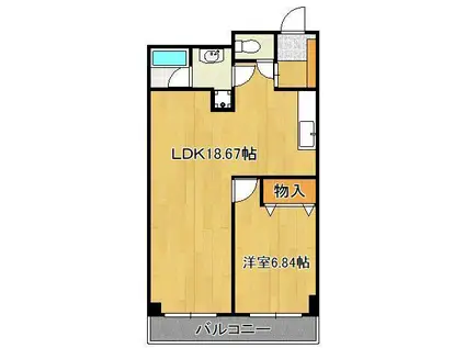 タカフジ・アパートメント(1LDK/5階)の間取り写真