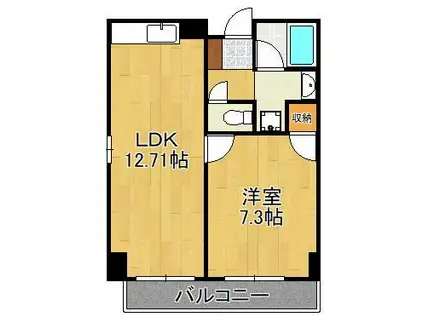 タカフジ・アパートメント(1LDK/10階)の間取り写真