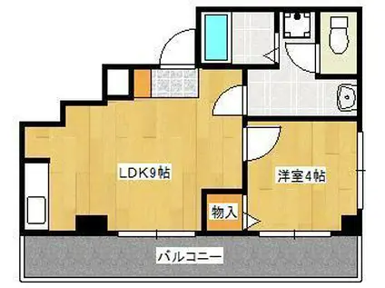 マキシム中津口(1LDK/2階)の間取り写真