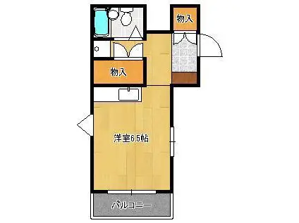 サンモリッツ小倉壱番館(ワンルーム/2階)の間取り写真