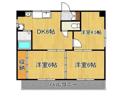 ヒロビルディング(3DK/3階)の間取り写真