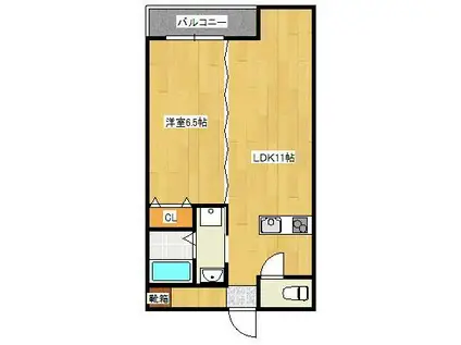 三萩野ビル(1LDK/3階)の間取り写真