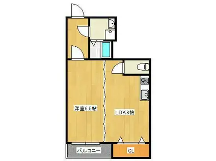 三萩野ビル(1LDK/3階)の間取り写真