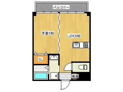 三萩野ビル(1LDK/4階)の間取り写真