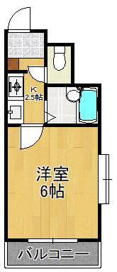 リファレンス小倉北(1K/3階)の間取り写真