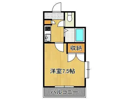 リファレンス小倉北(1K/6階)の間取り写真