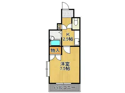 リファレンス小倉北(1K/6階)の間取り写真