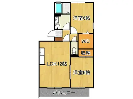 レスポワール赤坂C(2LDK/3階)の間取り写真