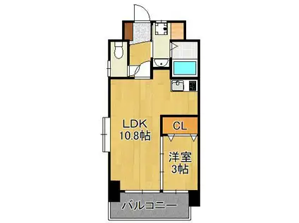 出屋敷館(1LDK/3階)の間取り写真