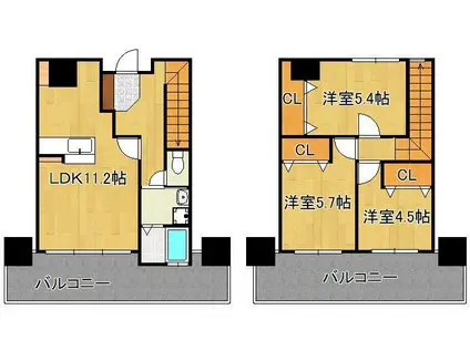 レジェンド砂津(3LDK/13階)の間取り写真