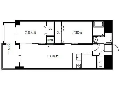 メゾンド・ファミーユ門司港(2LDK/7階)の間取り写真