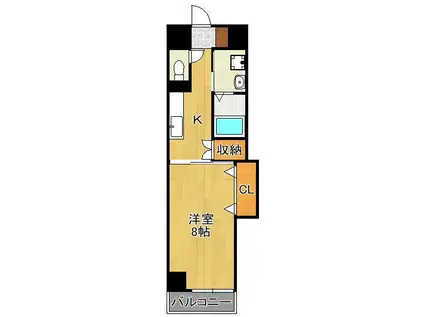 KSK門司港コアプレイス(1K/2階)の間取り写真