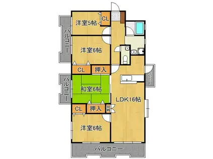 ルフラン東新町(4LDK/4階)の間取り写真