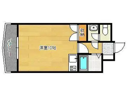 内山第62ビル(ワンルーム/4階)の間取り写真