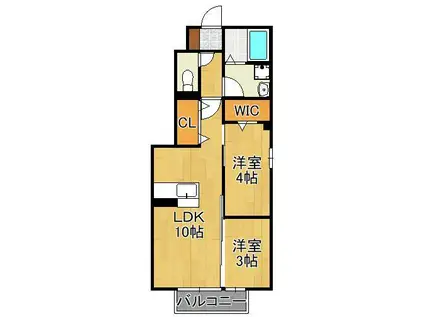 ルミエールB(2LDK/1階)の間取り写真