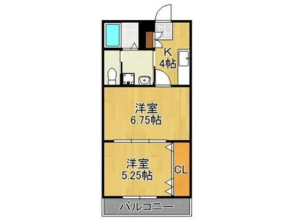 リファレンス大里原町(2K/2階)の間取り写真