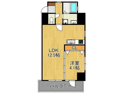 LE GRAND BLEU QUATRE(1LDK/8階)の間取り写真