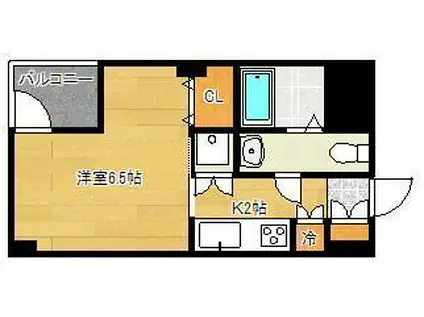 モナトリエ小倉平和通(1K/6階)の間取り写真