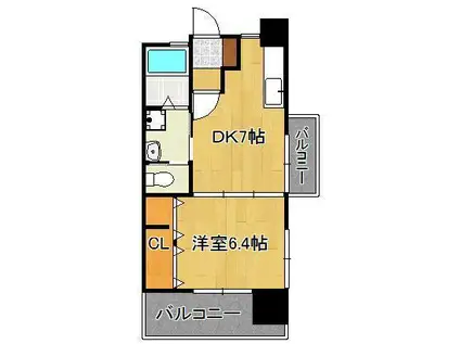 フェルト1113(1DK/4階)の間取り写真