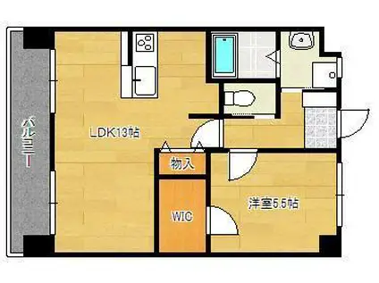 フェルト1113(1LDK/6階)の間取り写真