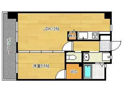 フェルト1113(1LDK/9階)の間取り写真