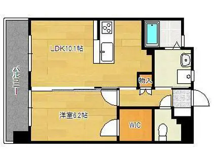 フェルト1113(1LDK/9階)の間取り写真
